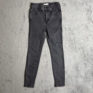 Madewell 10" High-Rise Skinny Jeans Size 26 Black Faded Wash Denim Stretch